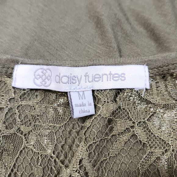 Daisy Fuentes Womens Green Lace‎ Sleeveless Lightweight Shark Bite Hem Dress Med - Picture 8 of 11